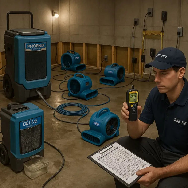 Structural Drying and Dehumidification process in Bartlesville, OK
